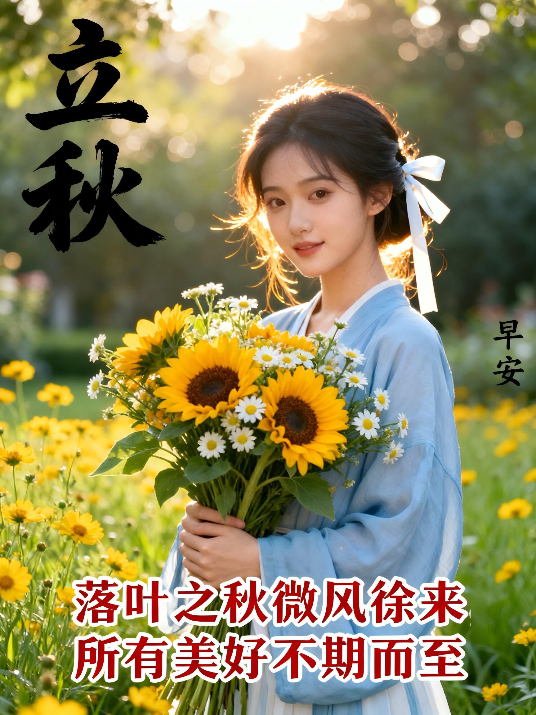 2026.8.7立秋节气早安祝福图片拿图吱一声噢～ 立秋立秋节气