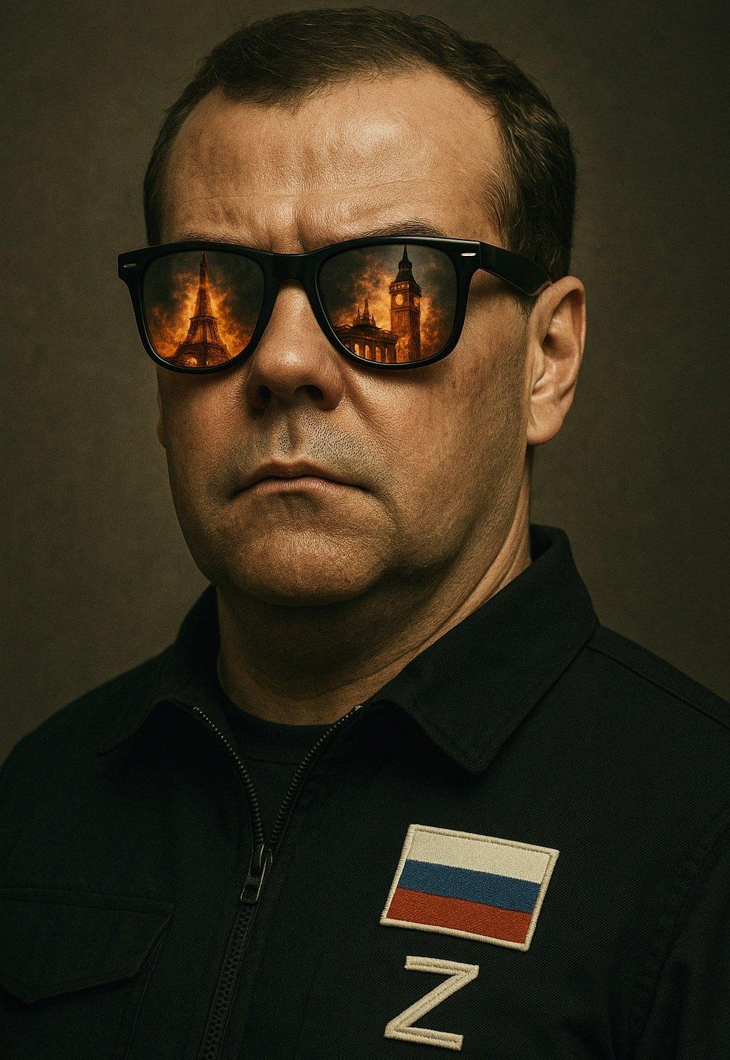 德米特里·梅德韦杰夫（注：俄罗斯前总统、现任联邦安全会议副主席）称：
“若北约对