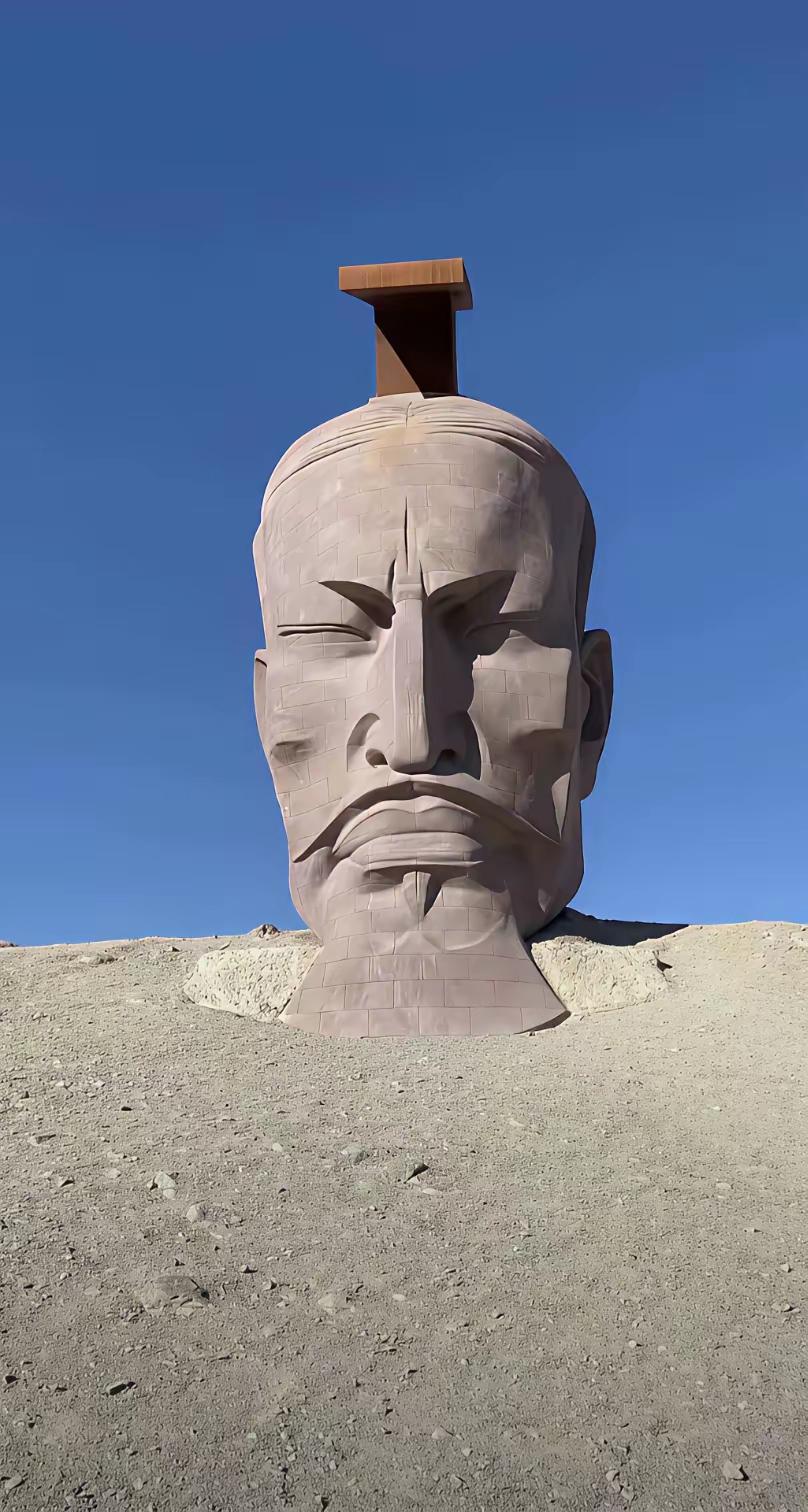 甘肃文化和旅游厅给出回应，公路旁的雕塑是清华美院自费实施的实践创作。

雕塑的创