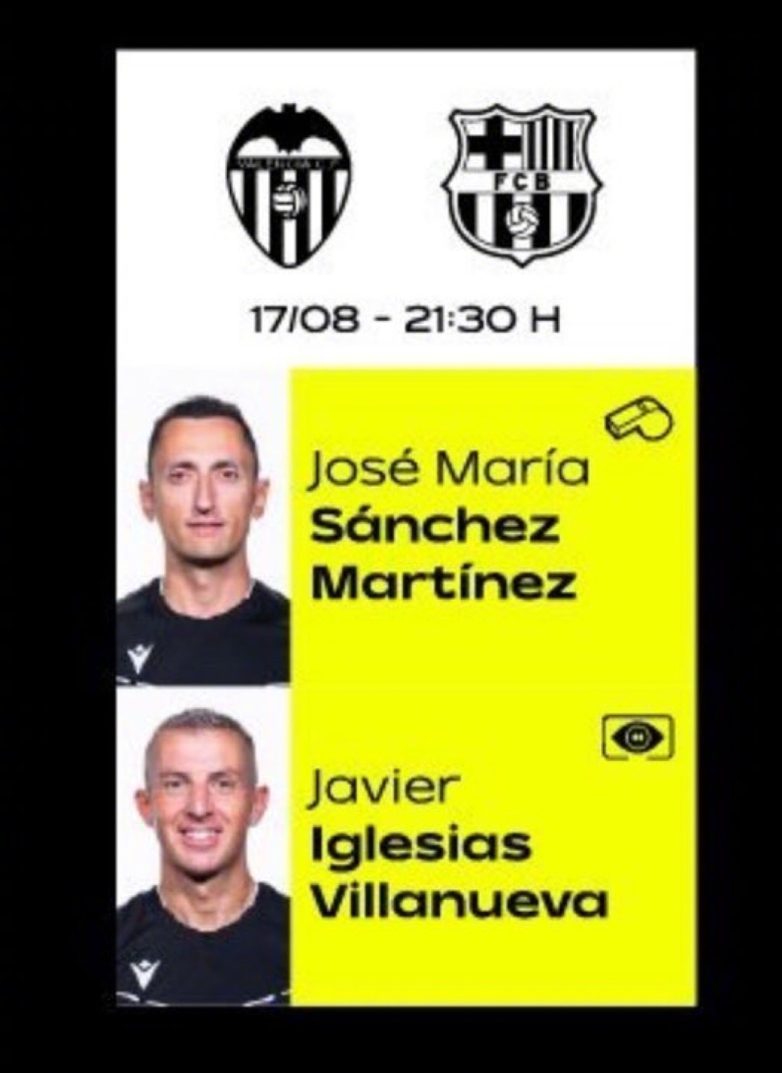巴萨本赛季首场比赛的裁判是何塞·玛丽亚·桑切斯·马丁内斯#巴萨# ​​​