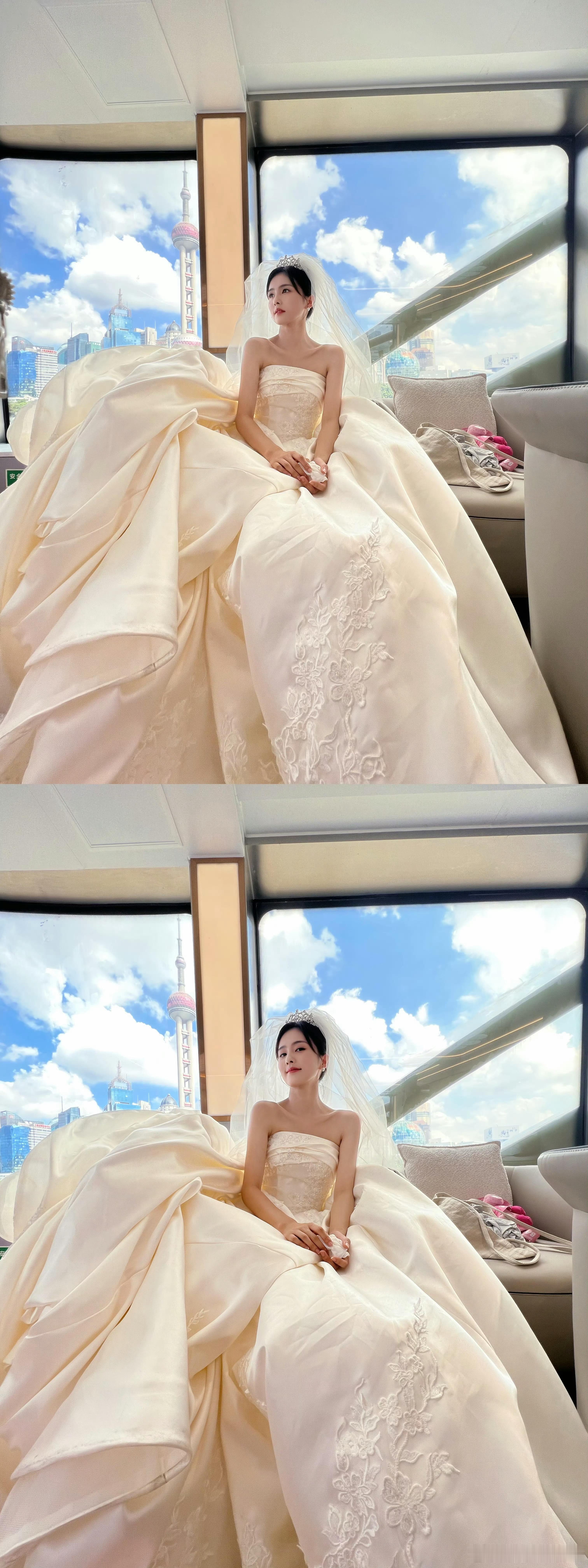 白鹿北上中式婚服造型白鹿北上中式VS西式婚服大华子得到了幸福，我也跟着幸福[泪]