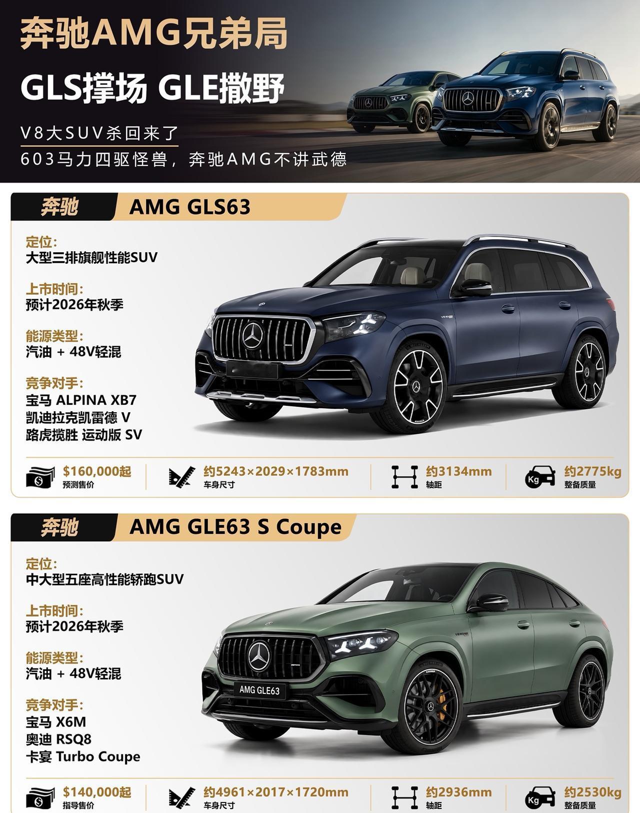 奔驰AMG V8兄弟局，大哥撑场二哥撒野！
谁说大排量AMG SUV快退场了？奔