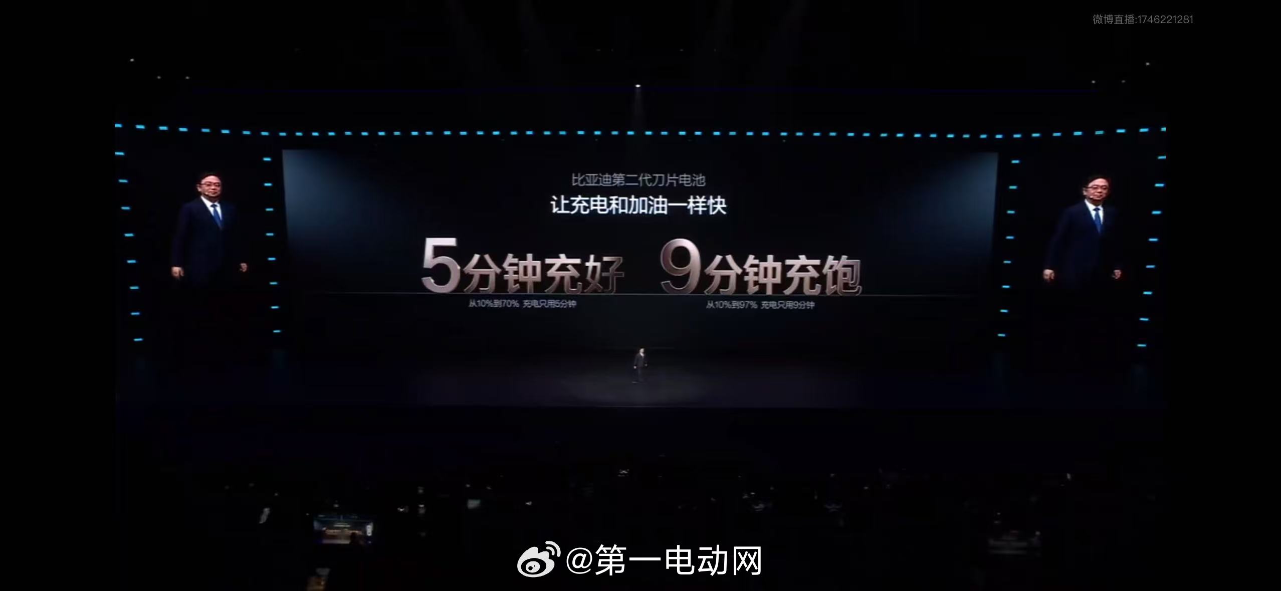 比亚迪第二代刀片电池比亚迪闪充技术 • 充电速度：5分钟充好，9分钟充饱，零下3