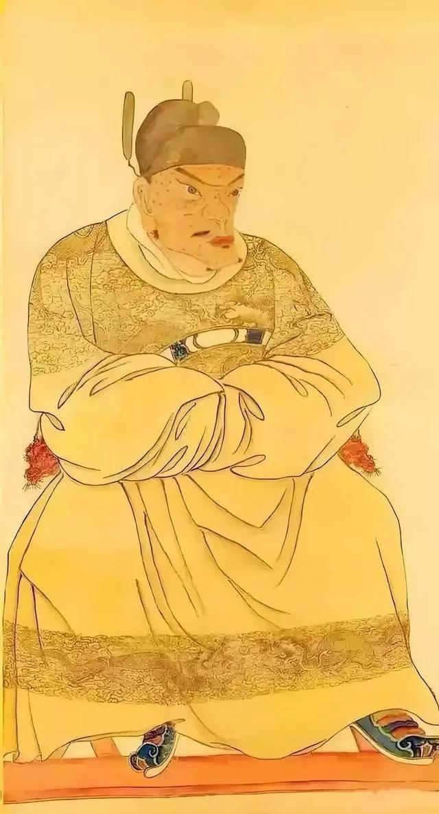 这是朱元璋的画像。这是官方流传的还是民间流传的？官方不敢把朱元璋画成这样吧？这真