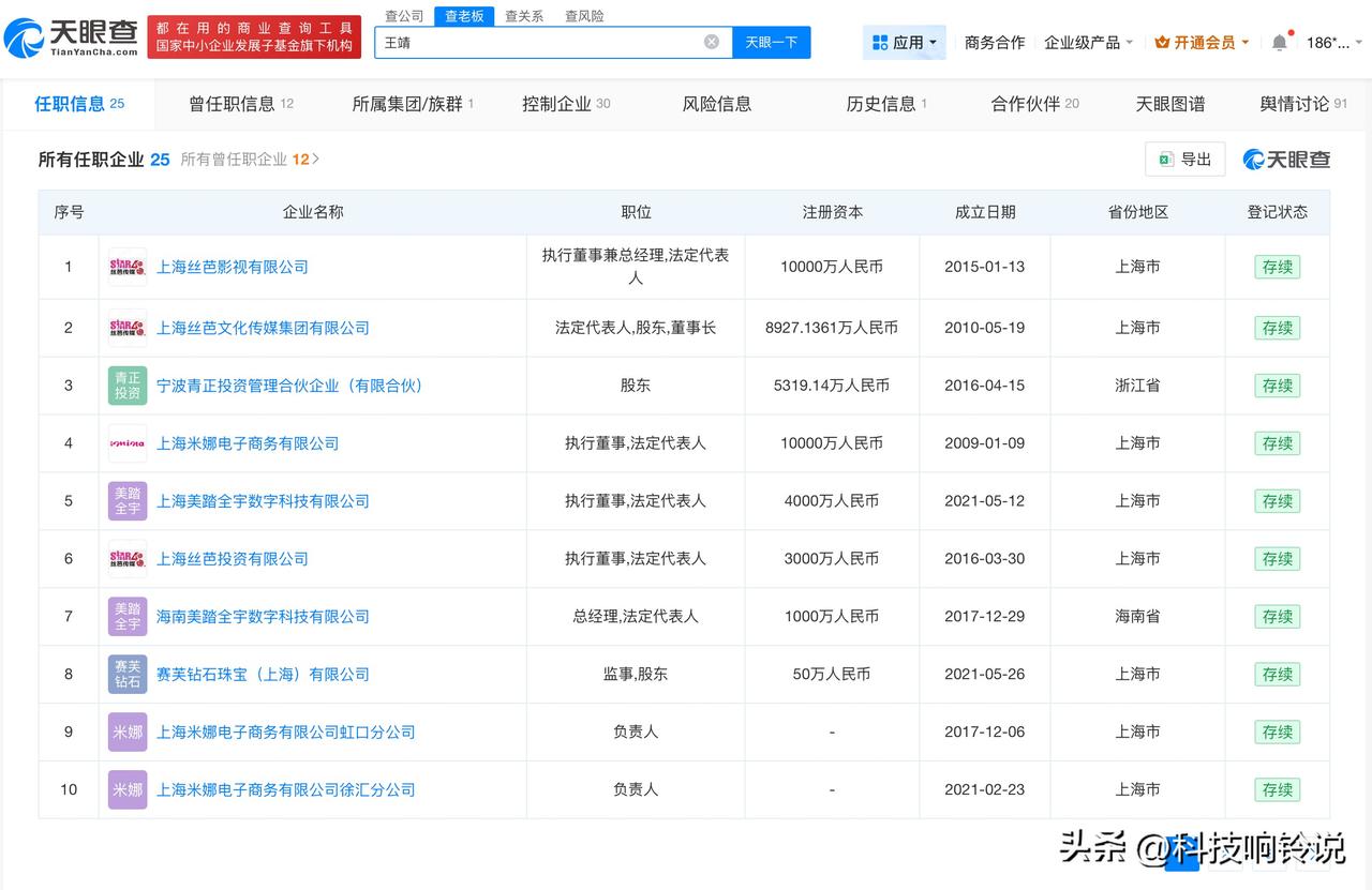 【丝芭董事长已注销多家公司 丝芭董事长股权仍被冻结】
据报道，12月17日，鞠婧
