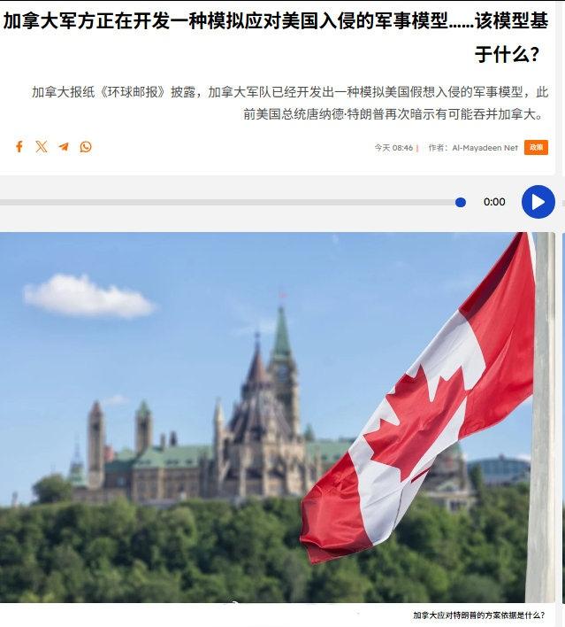 加拿大军队已经开发出一种模拟美国假想入侵的军事模型。 ​​​