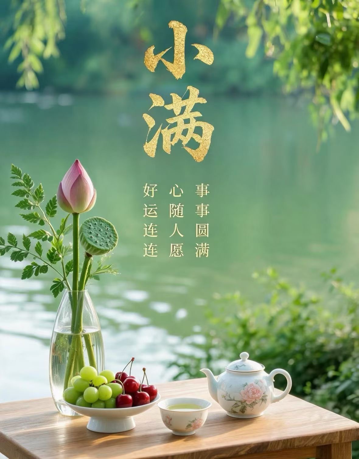 小满记录生活 521遇上小满，那就祝我们，爱和好运撞个满怀，人生小满胜万全。 