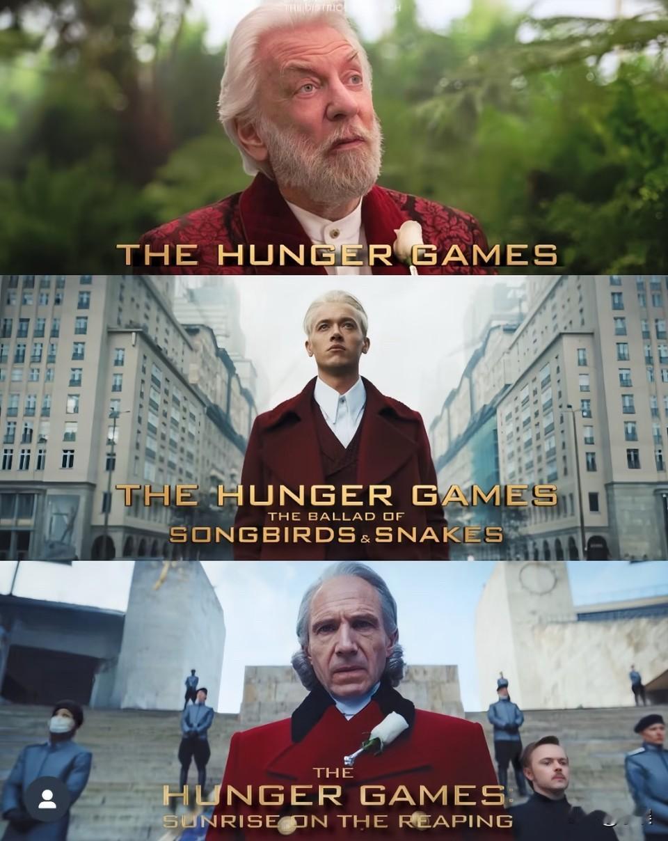 Snow总统的老中青三个形态，第50届饥饿游戏

这样一看青年选角真好啊，看起来