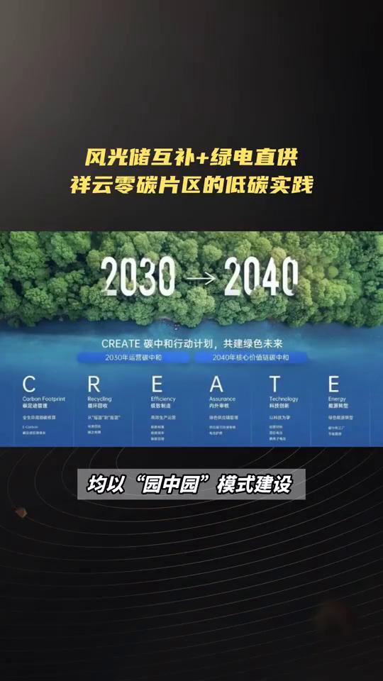 风光储互补+绿电直供，祥云零碳片区的低碳实践。
云南2个园区入选国家级零碳园区建