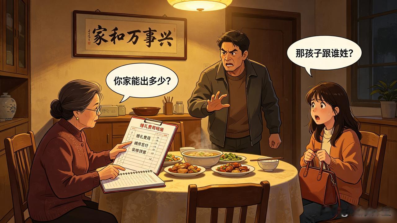 第一次去他家，他妈问我“你家能出多少”

饭还没吃，他妈就摆出账本，算婚礼、婚房