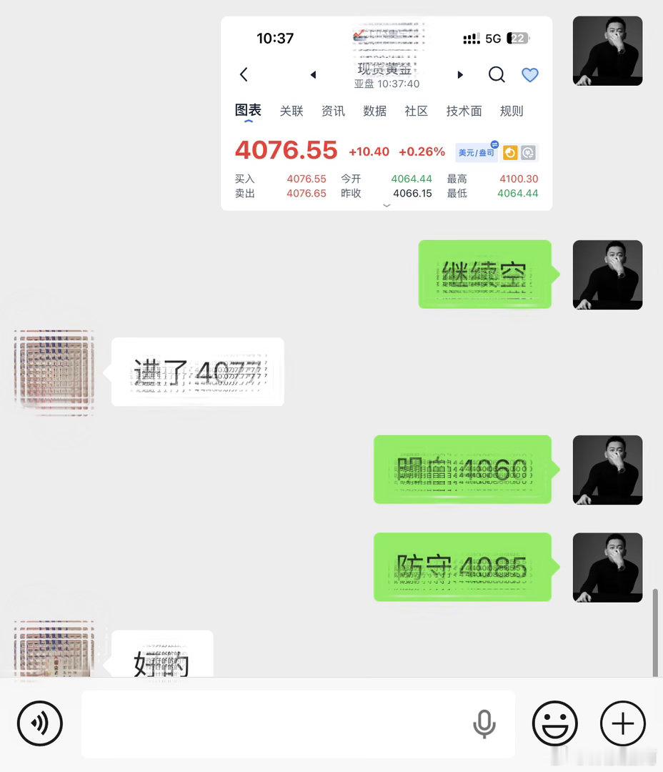 日内第二單：4077规划入场點位，行情如期下行抵达4060目标，4085构筑风控