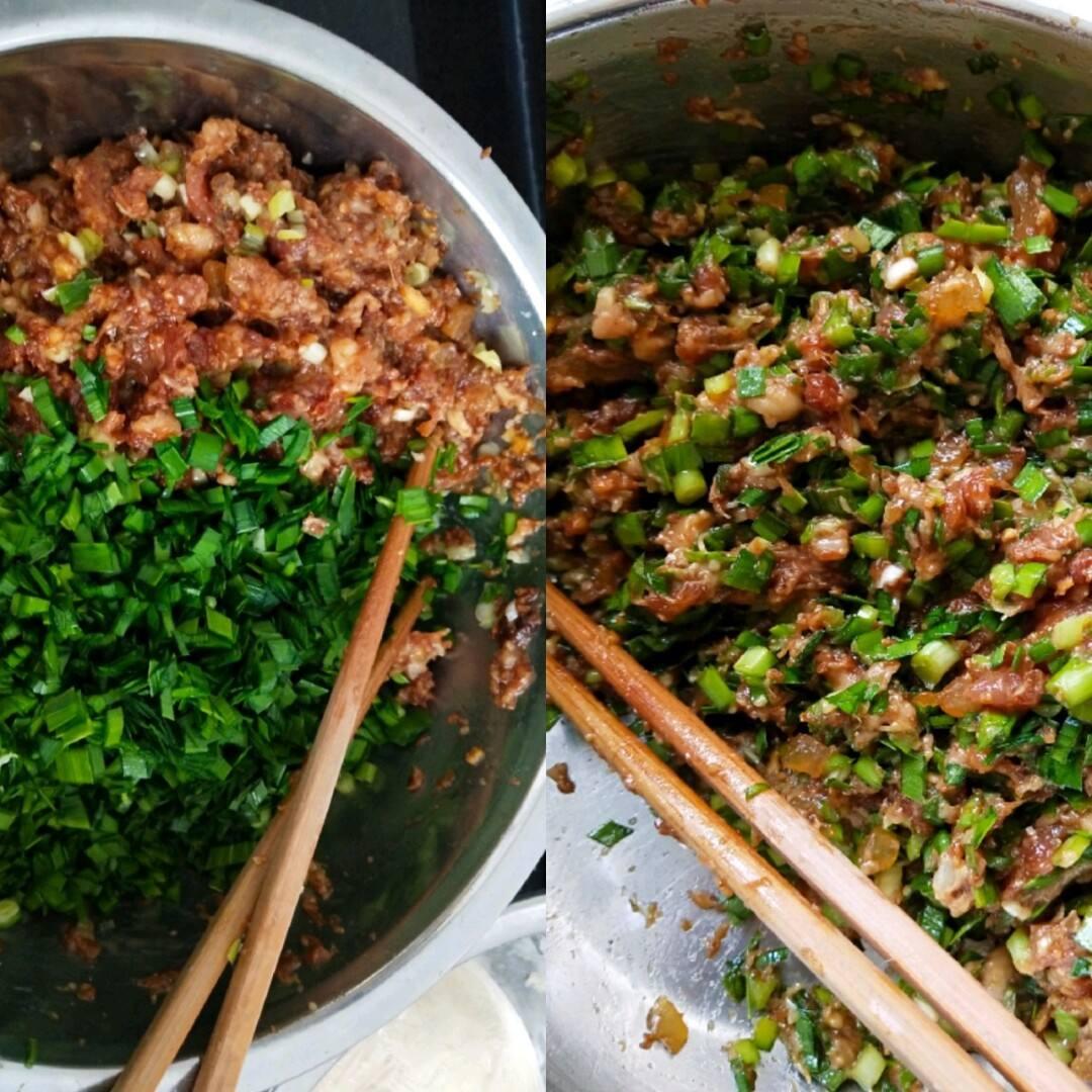 #最好吃的饺子，你喜欢什么馅#这还用说？饺子之王，韭菜猪肉，小诀窍是韭菜馅里务必