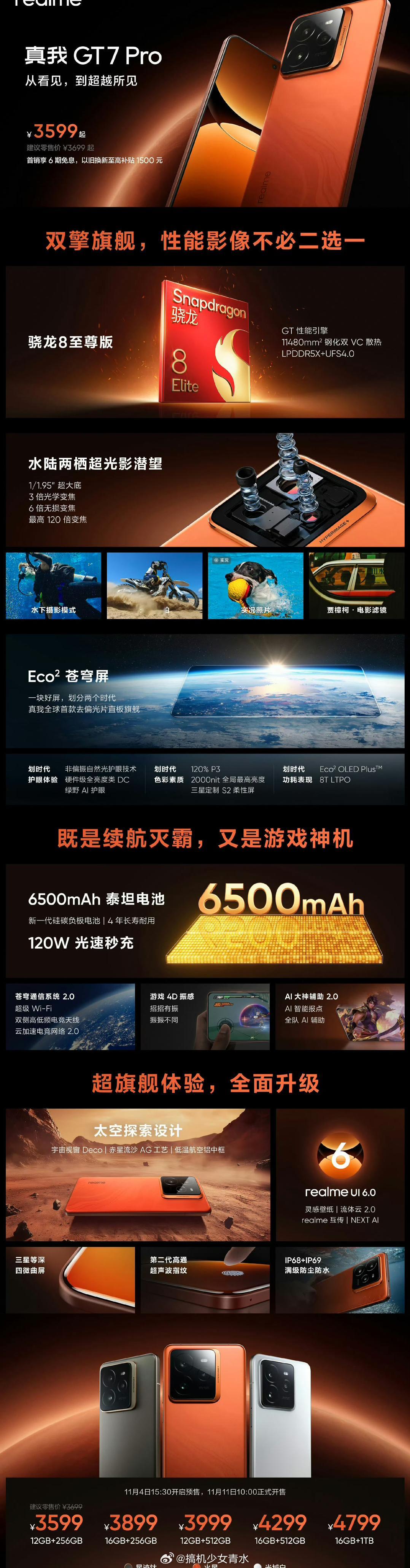 #真我gt7pro# 这没得喷，诚意满满，起步3599，真成最便宜的骁龙8至尊版