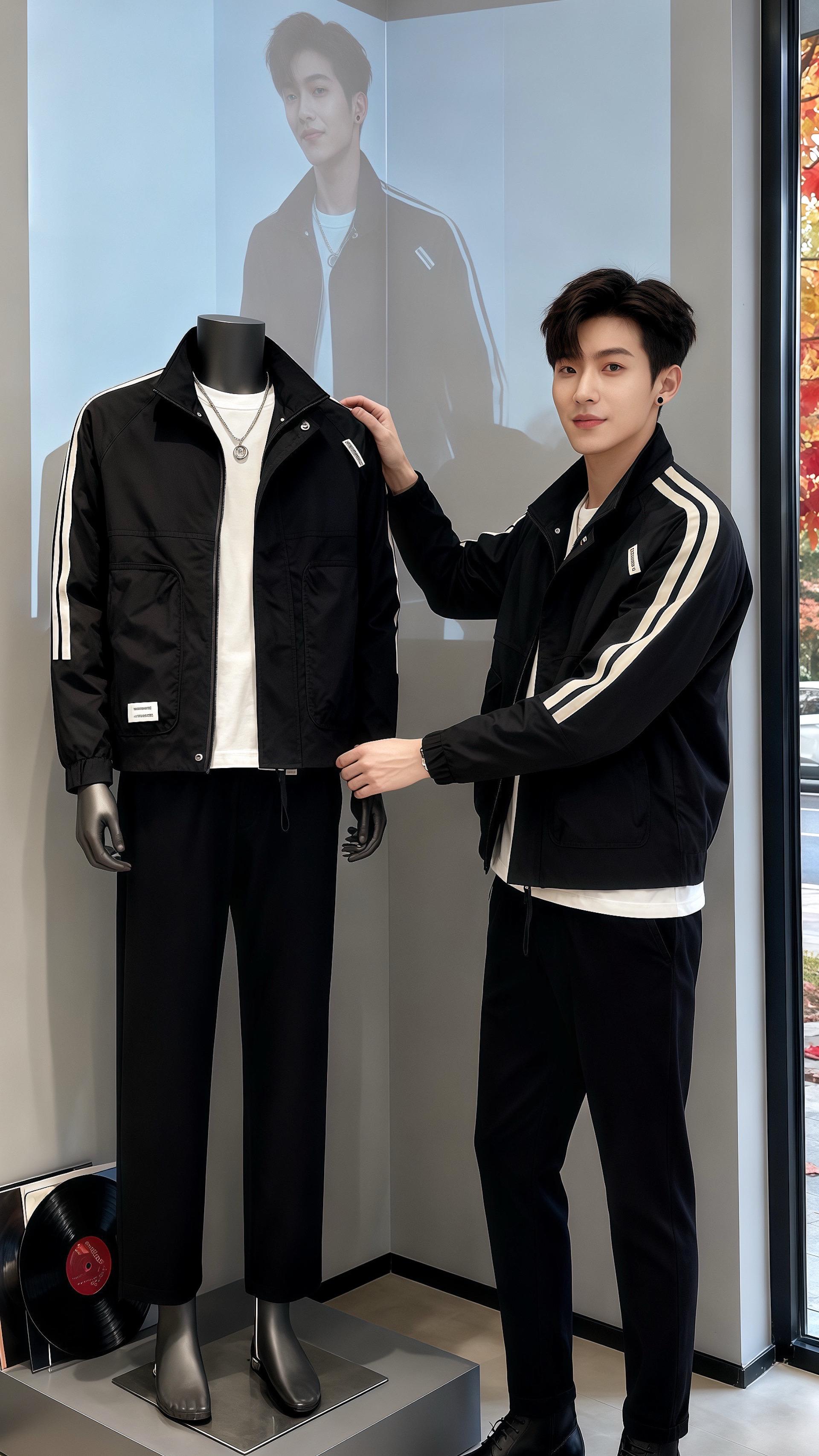 秋阳把枫叶染成透亮的红，风裹着咖啡香漫过街角。林一蹲在路边，指尖顺着哈...