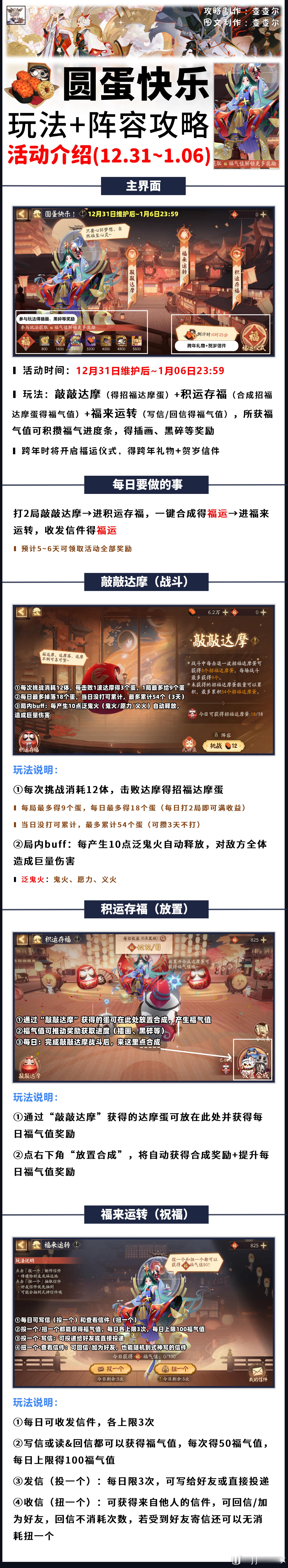 阴阳师手游超话创作官acg优创官 【圆蛋快乐】2026元旦活动攻略+阵容合集▮活