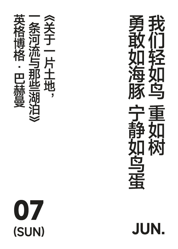 丙午年四月廿二 写诗小日历 我们轻如鸟 重如树勇敢如海豚 宁静如鸟蛋英格博格·巴