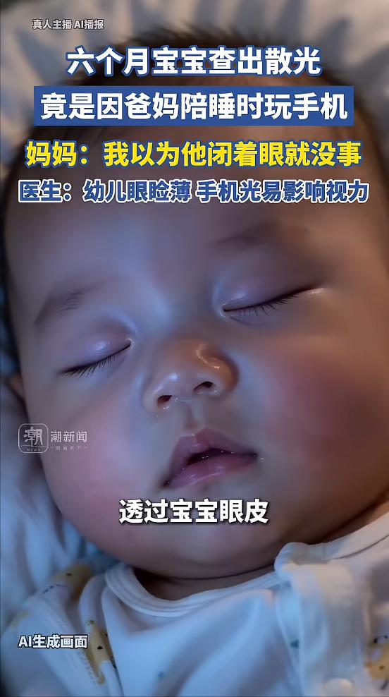 “悲剧还是发生了！” 安徽，一宝宝每次睡觉时，父母都要在旁边玩手机 ，去医院做体