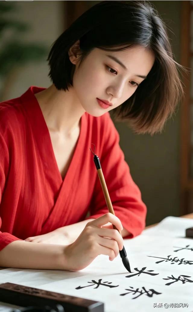 才女端重貌如花，
跑到农村来安家。
良缘缔结同相守，
建设家乡人人夸。