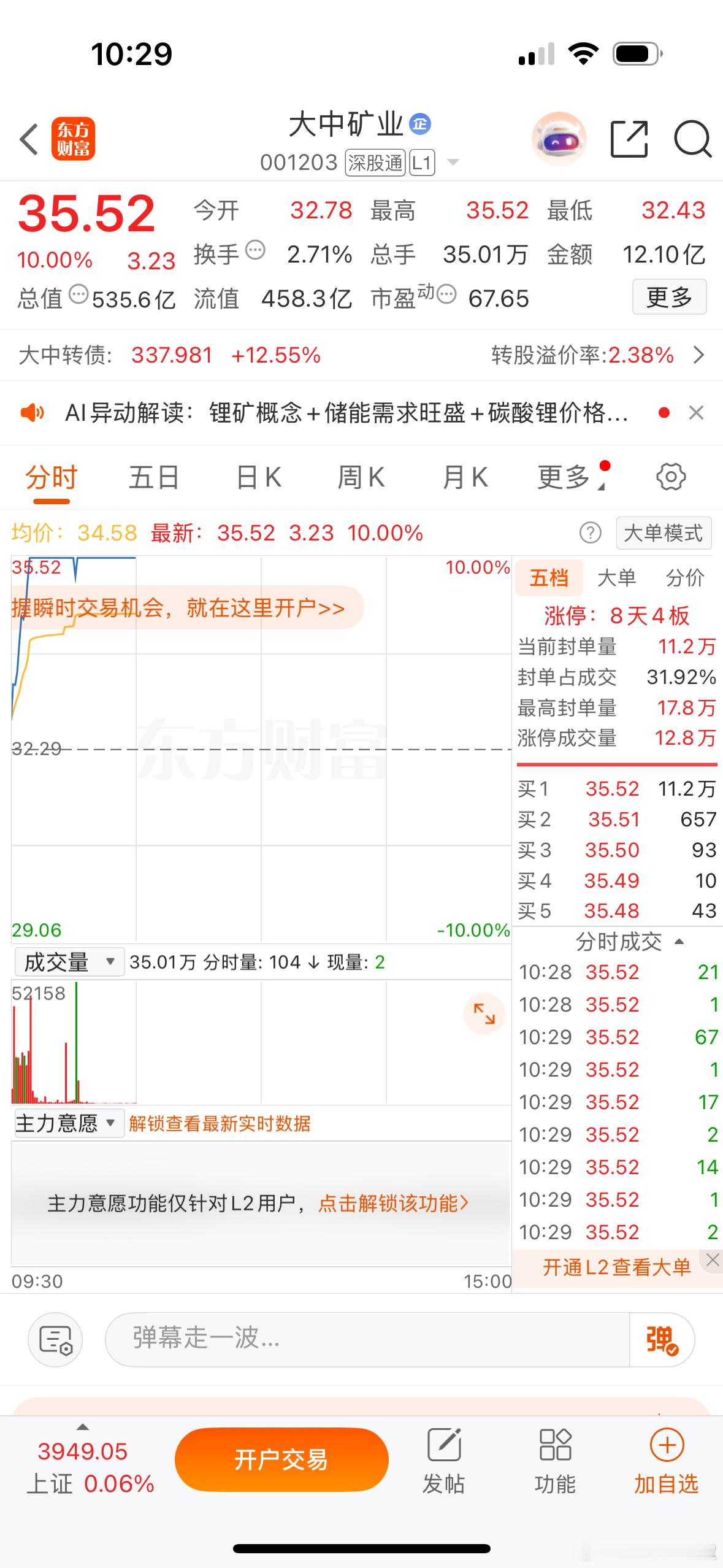 $大中矿业 sz001203$ 锂矿涨价是条暗线现在渐渐显现出来了，大中矿业是高
