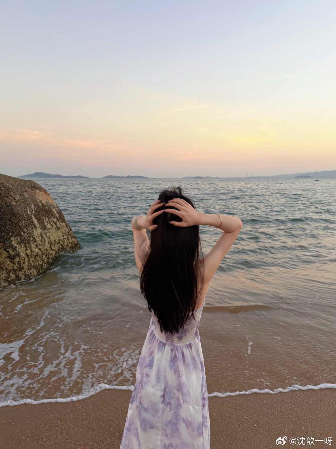 到海边美团临时点的裙子 没有看到厦门的蓝调时刻 