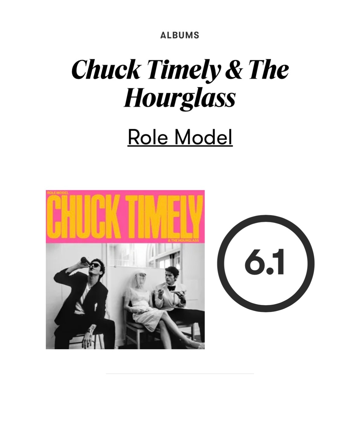 【乐评速递】Role Model 第三张录音室专辑『Chuck Timely &