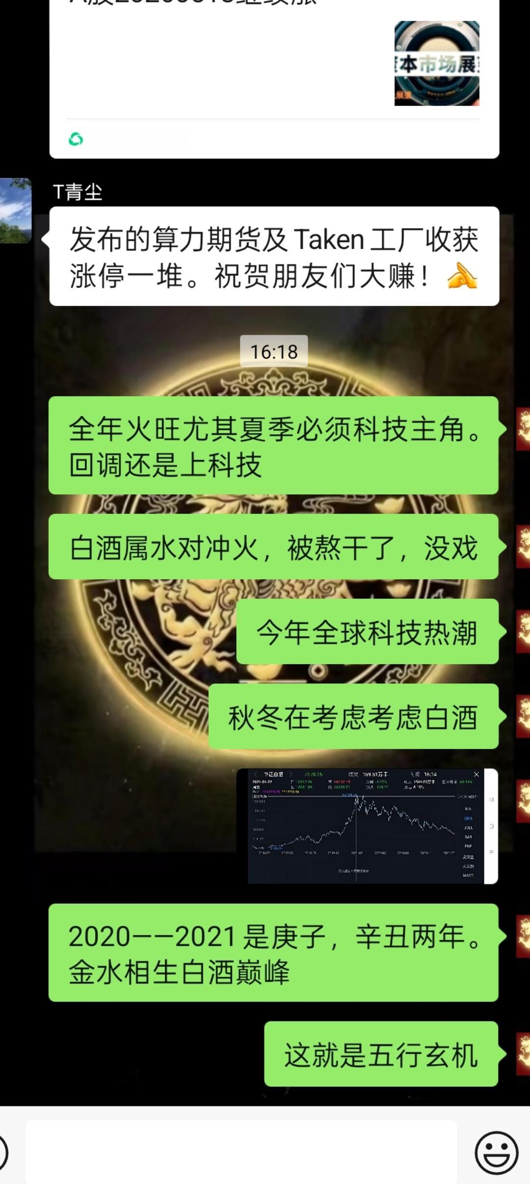 哪年股市涨白酒，哪些年涨科技天道自有安排。万物运行顺天而行，顺天者昌，逆天者亡。