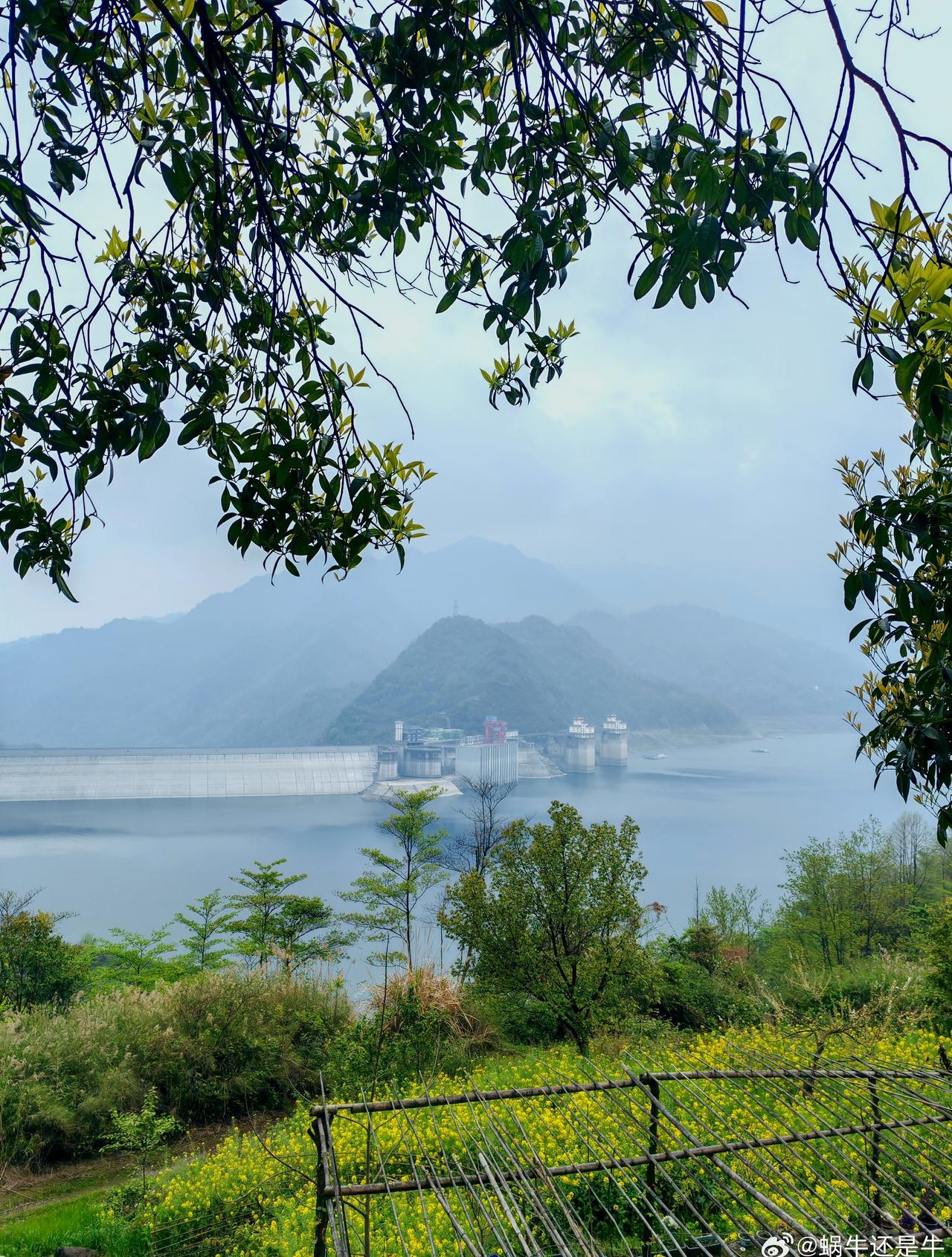 紫坪铺，
水位很低，
暖冬没啥降雪，
上游来水少，气候异常啊……  ​​​