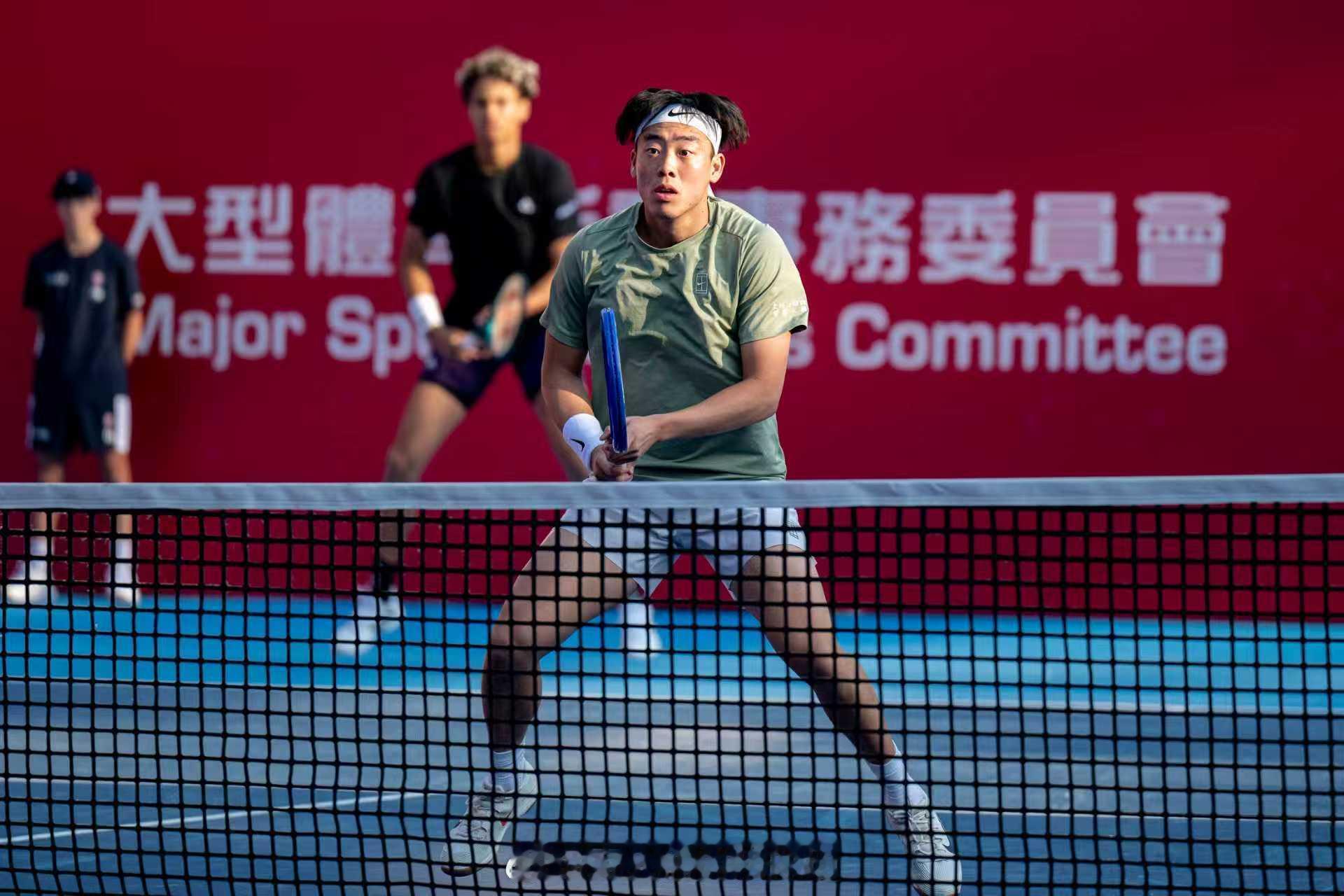 中银香港网球公开赛 香港一哥黄泽林 在双打首轮比赛中与迪亚洛（Gabriel D