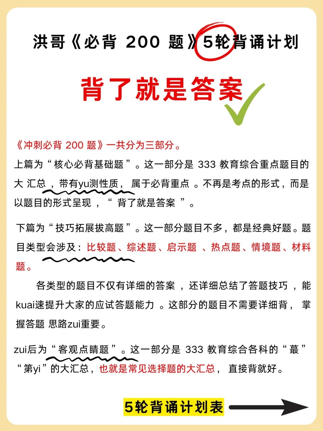 🔥又到了背洪哥《冲刺必背200题》的时候了！