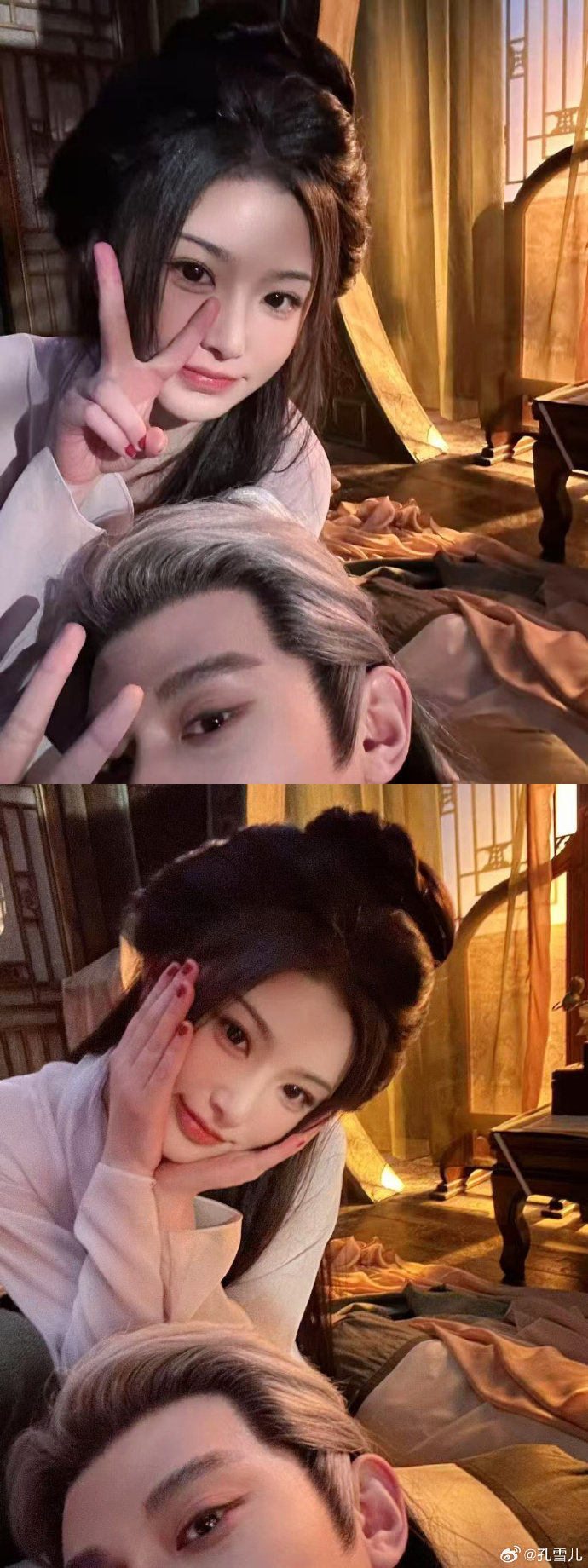 孔雪儿告别逐玉18宫格邓凯拍与孔雪儿合照 孔雪儿告别逐玉18宫格，邓凯拍与孔雪儿