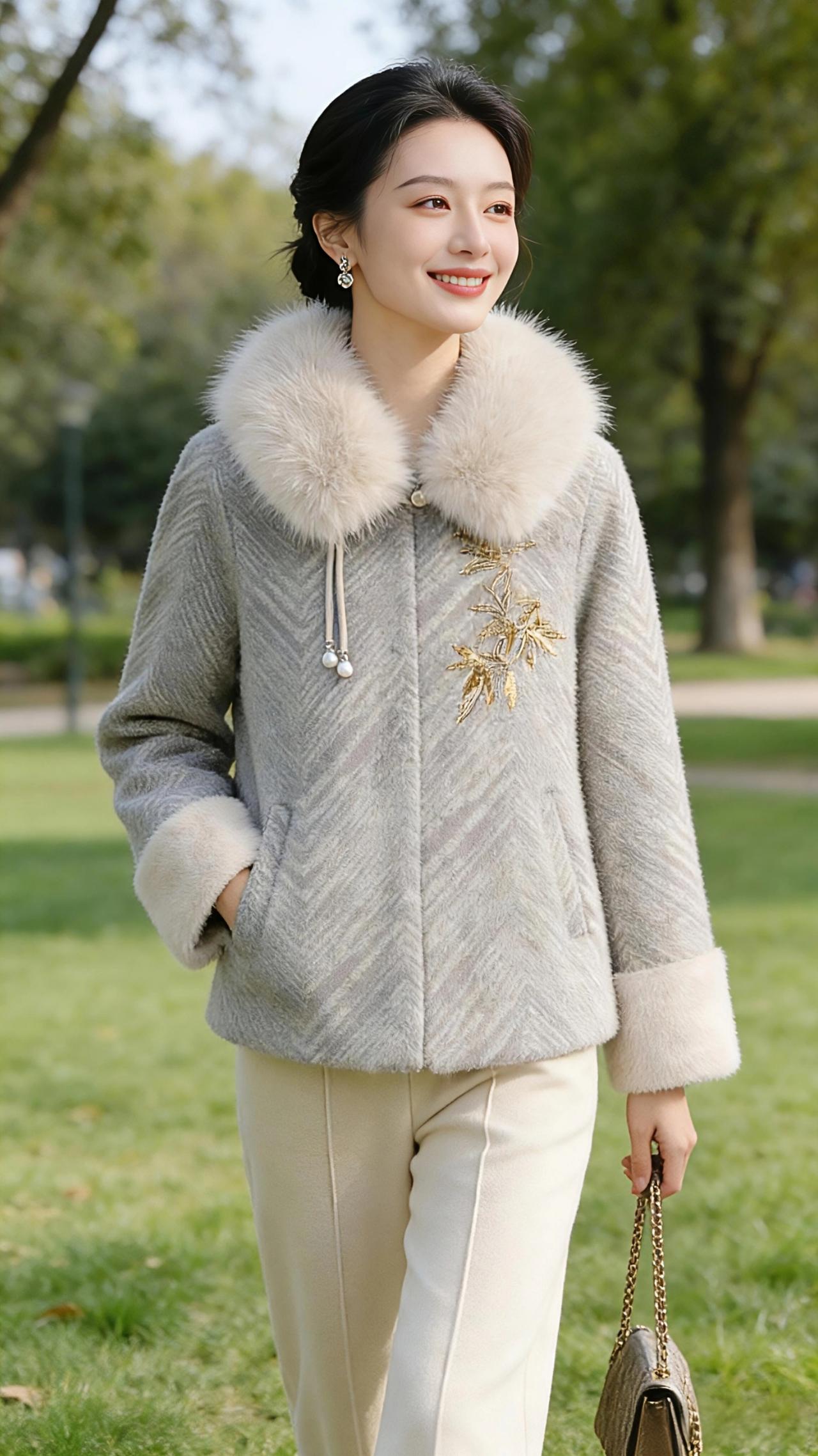 浅冬漫步
 
浅冬的风掠过肩头，带着刚抽离夏末的温柔，裹着这件浅灰的外套，恰好承