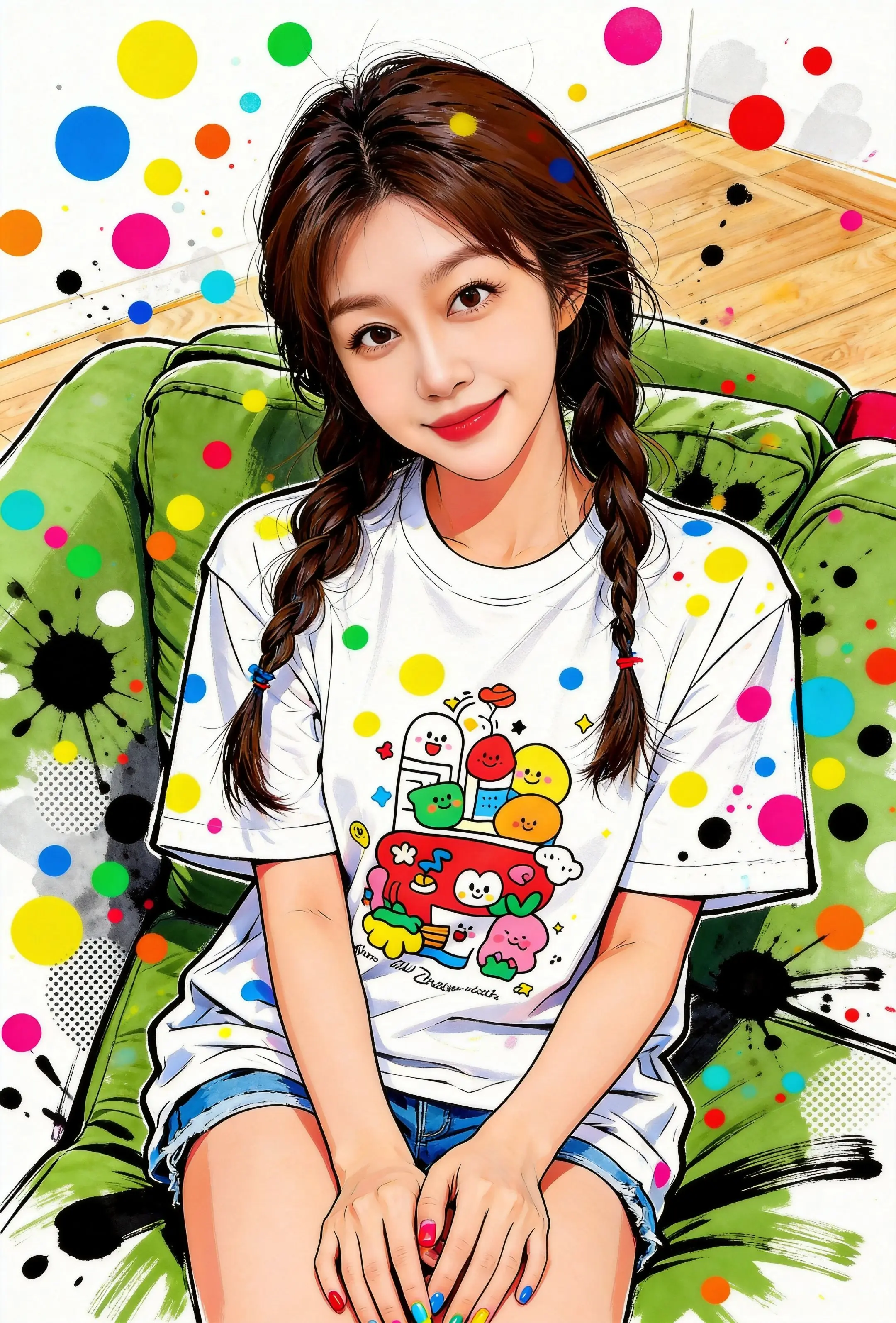 AI波点泼墨潮绘插画 AI波点泼墨潮绘插画 ai创作 万物皆可波点风
