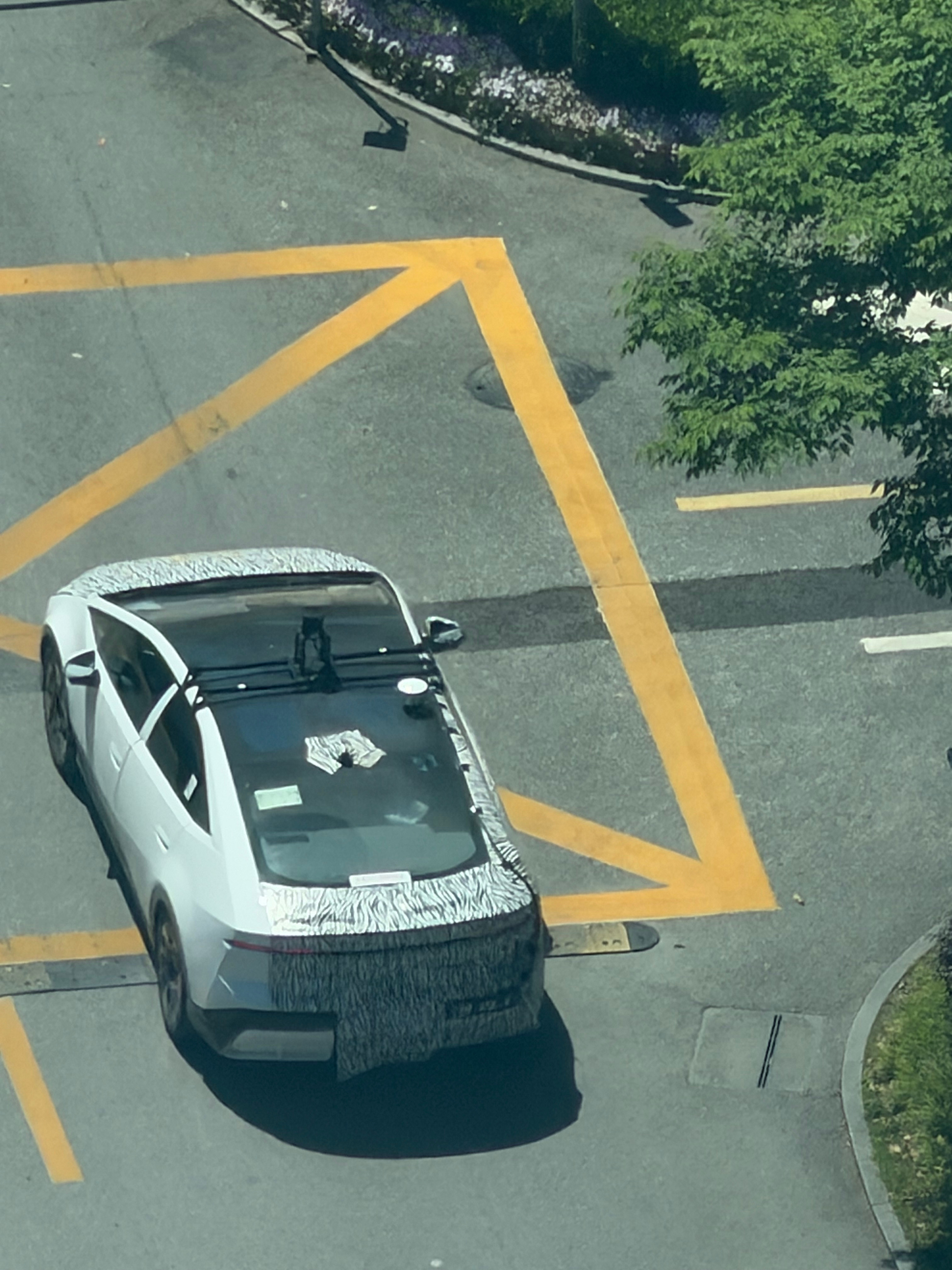 公司楼下的试验车前面造型是理想i6，但是又不是很贵的那种车，十几万的感觉 
