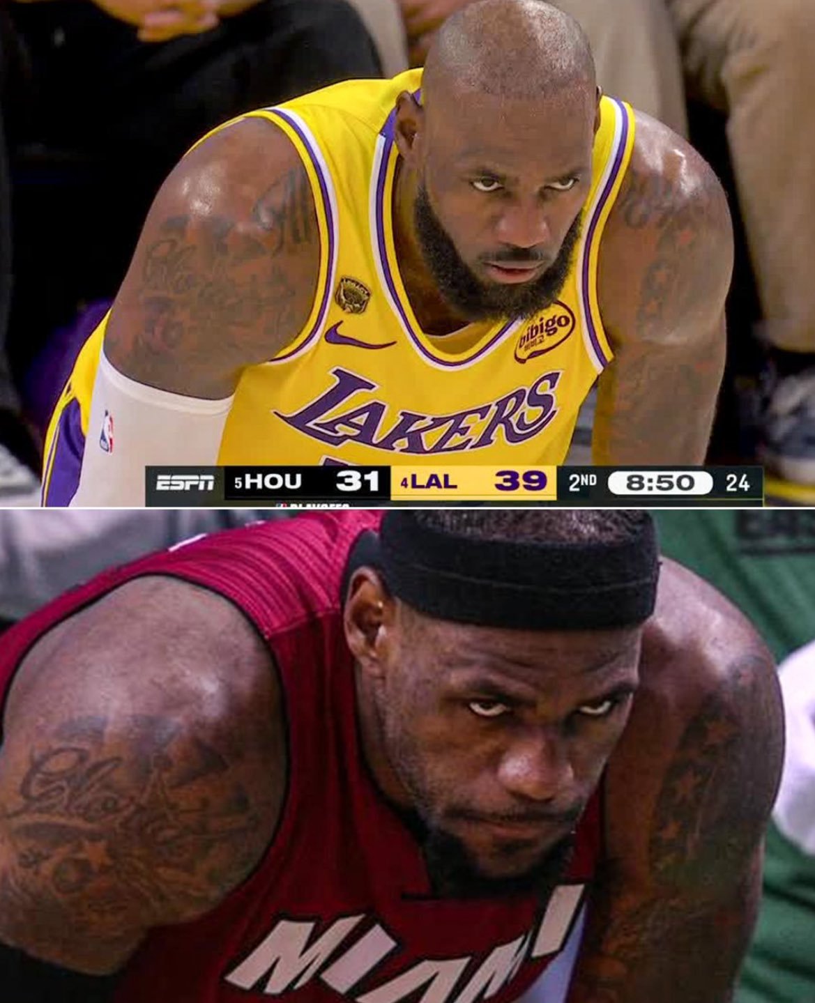 41岁詹姆斯再现死亡之瞳火箭vs湖人詹姆斯开场就拼了NBA