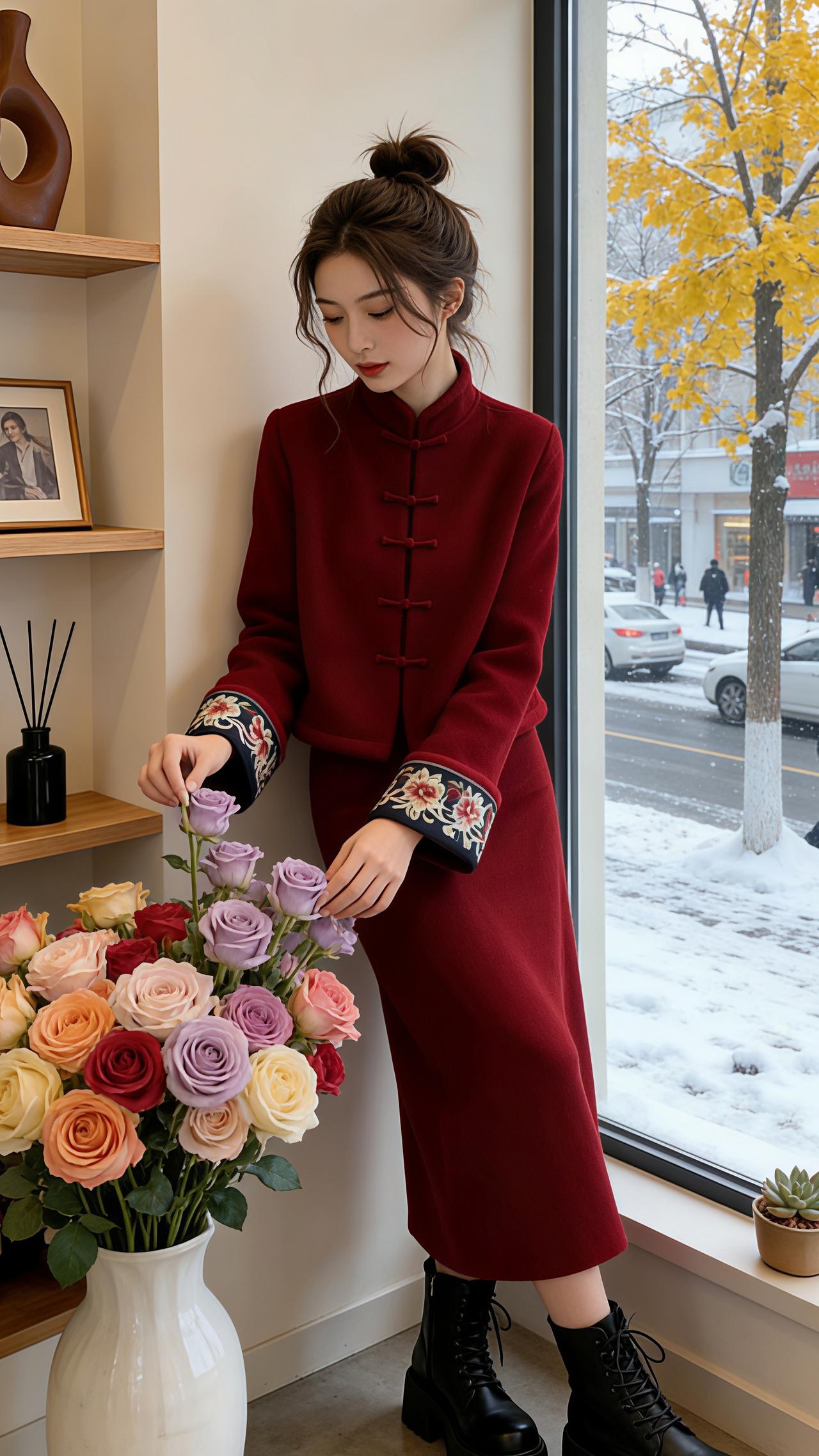 穿搭 减龄气质 红色系 穿搭女装 新中式