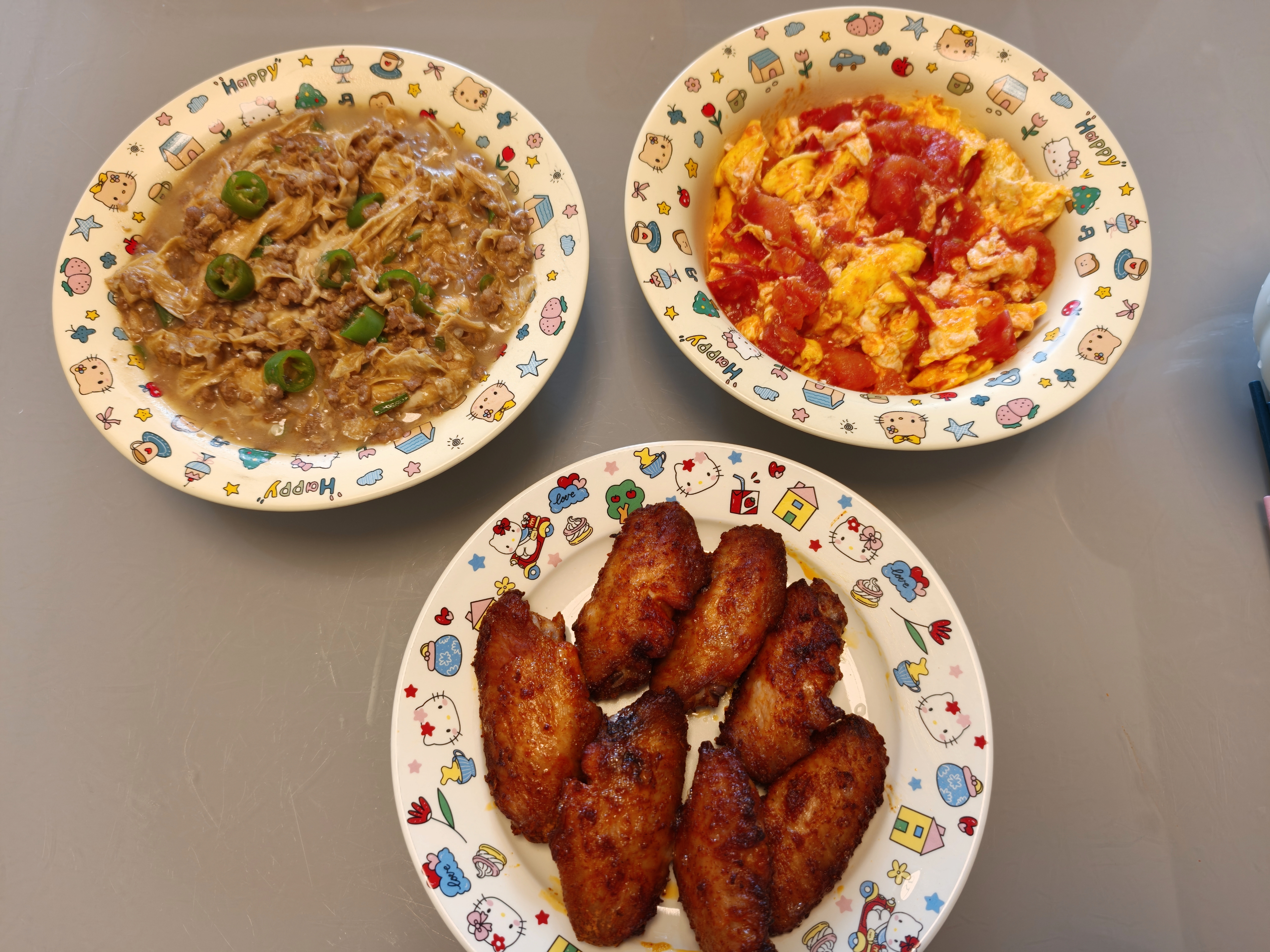 全是小孩拌饭菜肉沫腐竹番茄炒蛋烤鸡翅专治小学生放学回来吐槽午餐啥啥又没吃够就又没