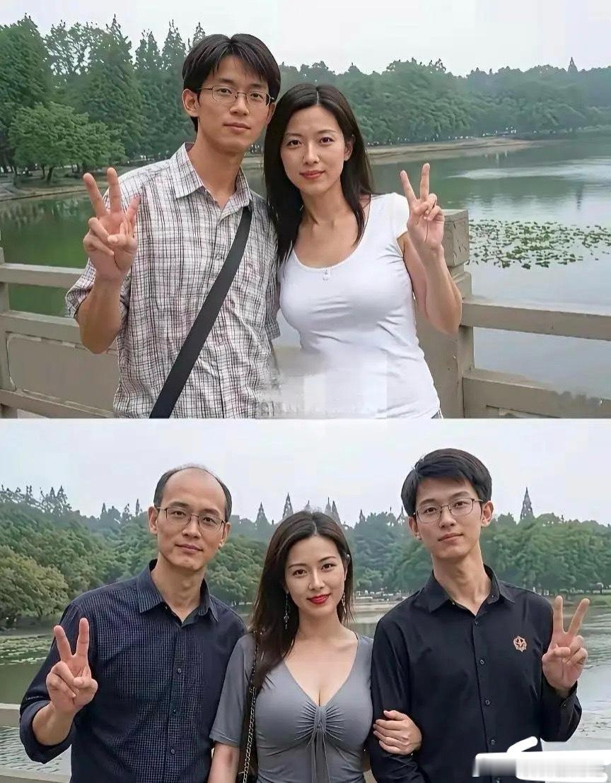 这父子俩太像了，年轻时一模一样。 
