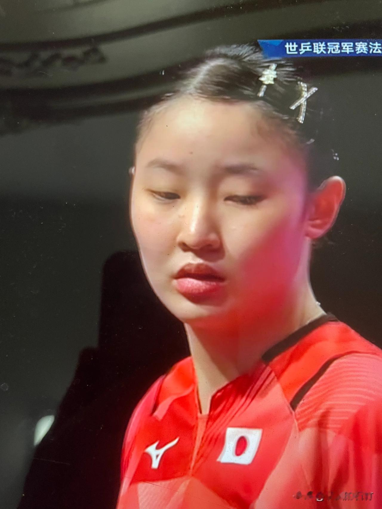 蒙彼利埃冠军赛女单决赛张本美和对阵大藤沙月。第一局，4:4，大藤沙月连续进攻得分