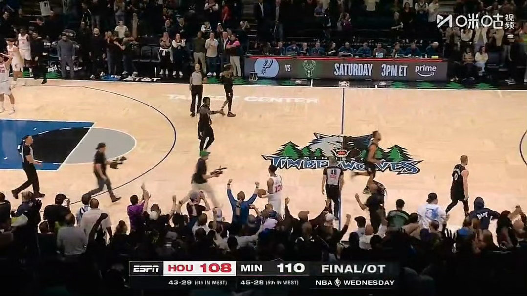 加时赛13-0梦幻开局遭15-0致命翻盘！森林狼残阵110-108逆转火箭，杜兰