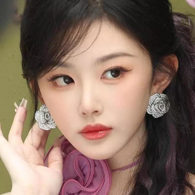 梦幻紫玫瑰耳环，少女心爆棚！紫色珍珠耳环 紫色花耳饰 紫色花耳环 红色玫瑰花耳饰