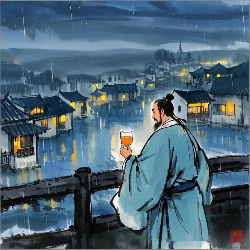 《小酌元卫弟听雨》
——宋·楼钥
小阁临流暑气清，
藕花的的照人明。
移床更近栏