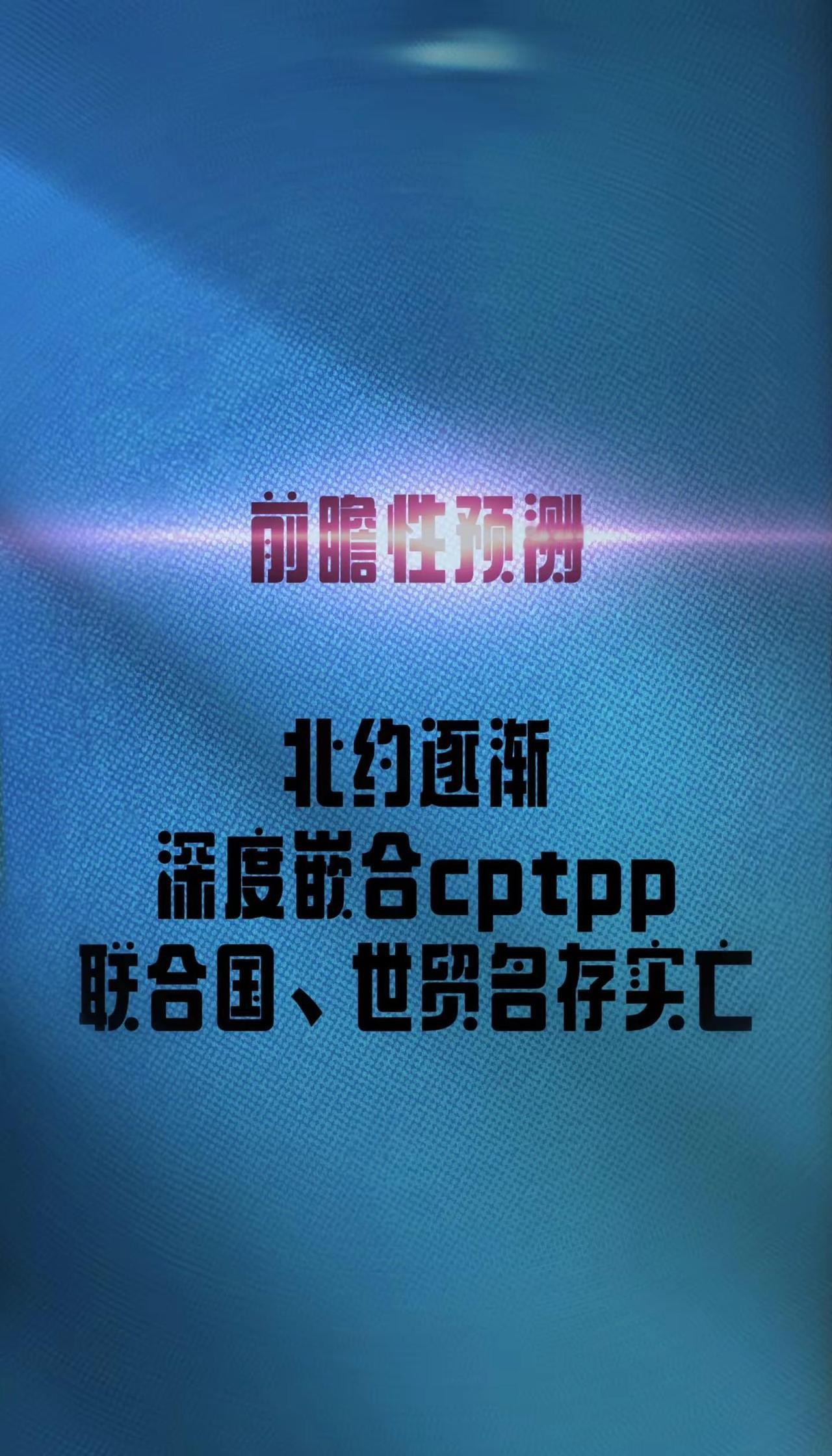 未来世界格局走向：北约从单纯军事同盟向外延伸，和CPTPP经贸体系深度捆绑，形成