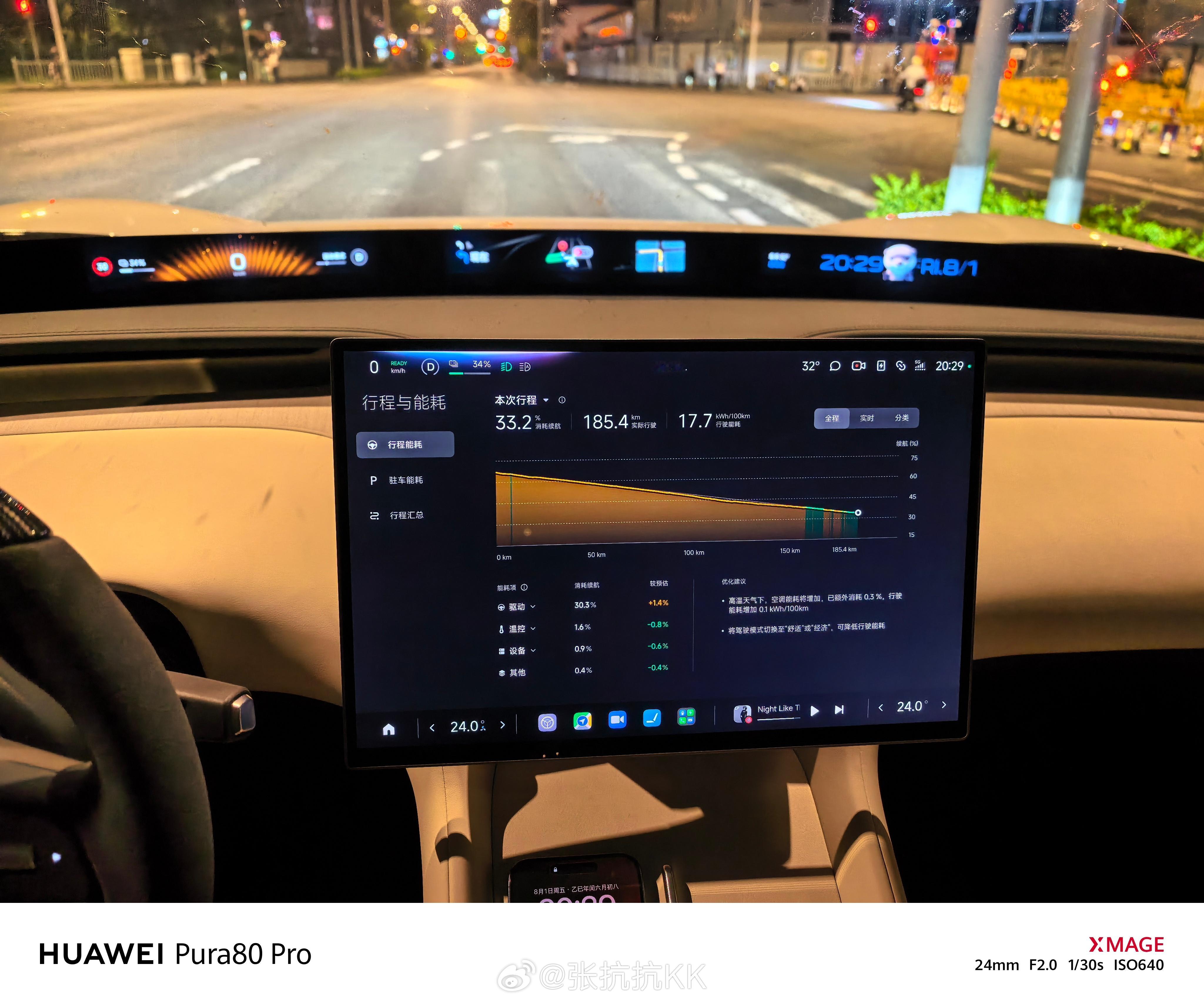从长兴一路高速开回来，行驶能耗17.7，应该是很低的吧？ 方向盘上的那俩发光但不
