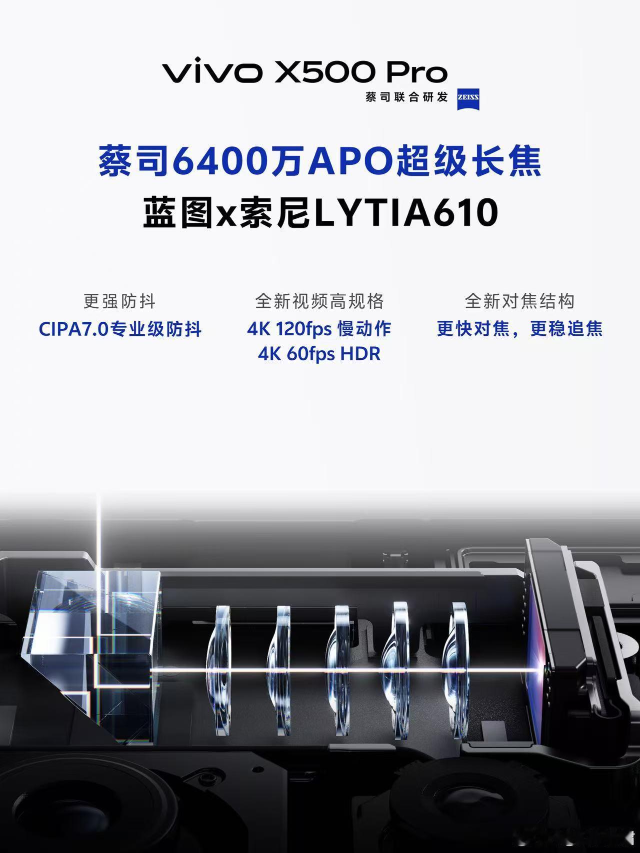 vivo X500 Pro系列“视频唯一”的核心：电影级主摄，拥有最高17EV电