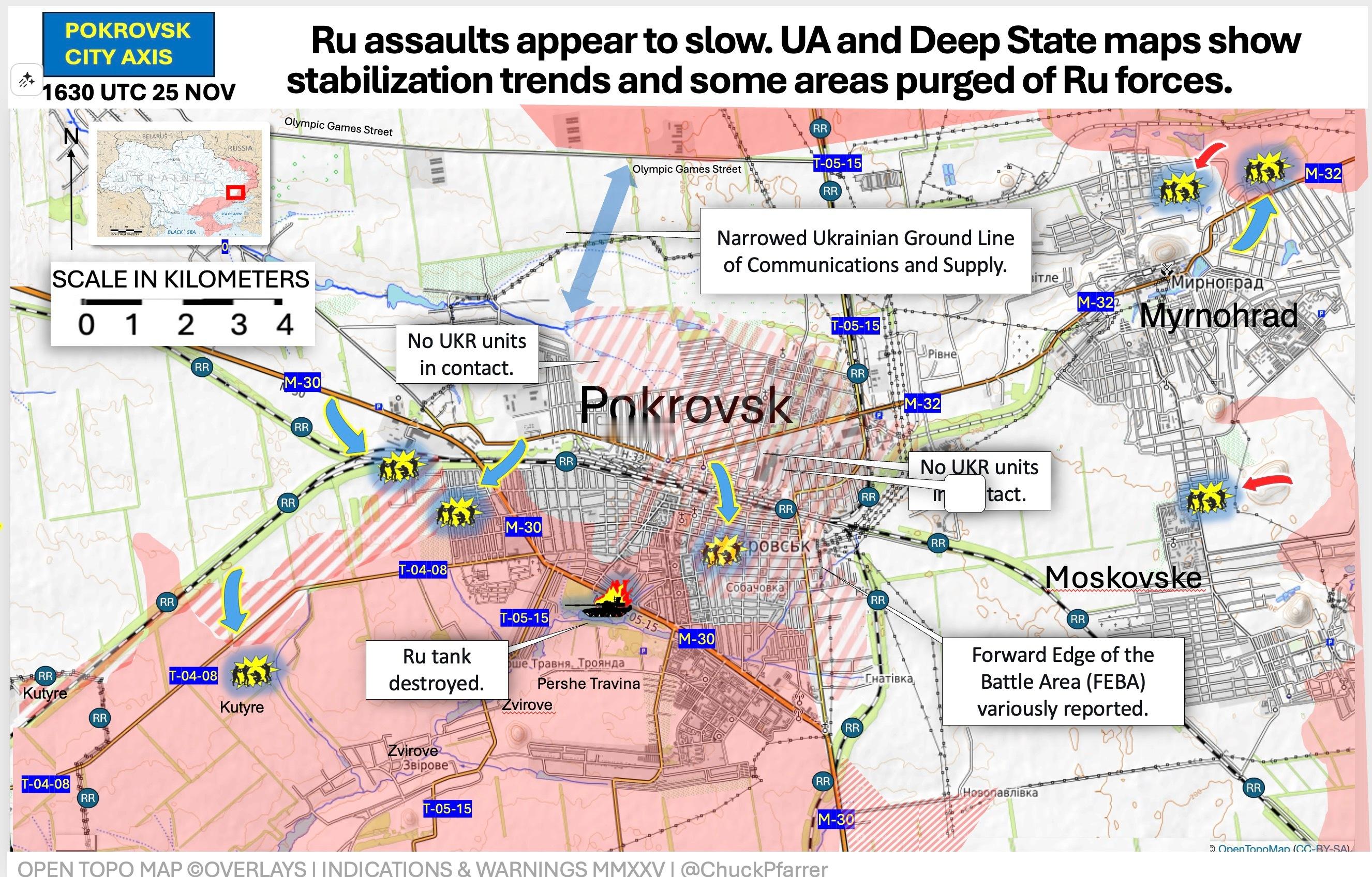 俄乌战争俄乌局势新进展 波克罗夫斯克：乌克兰突击部队的消息人士称，在波克罗夫斯克