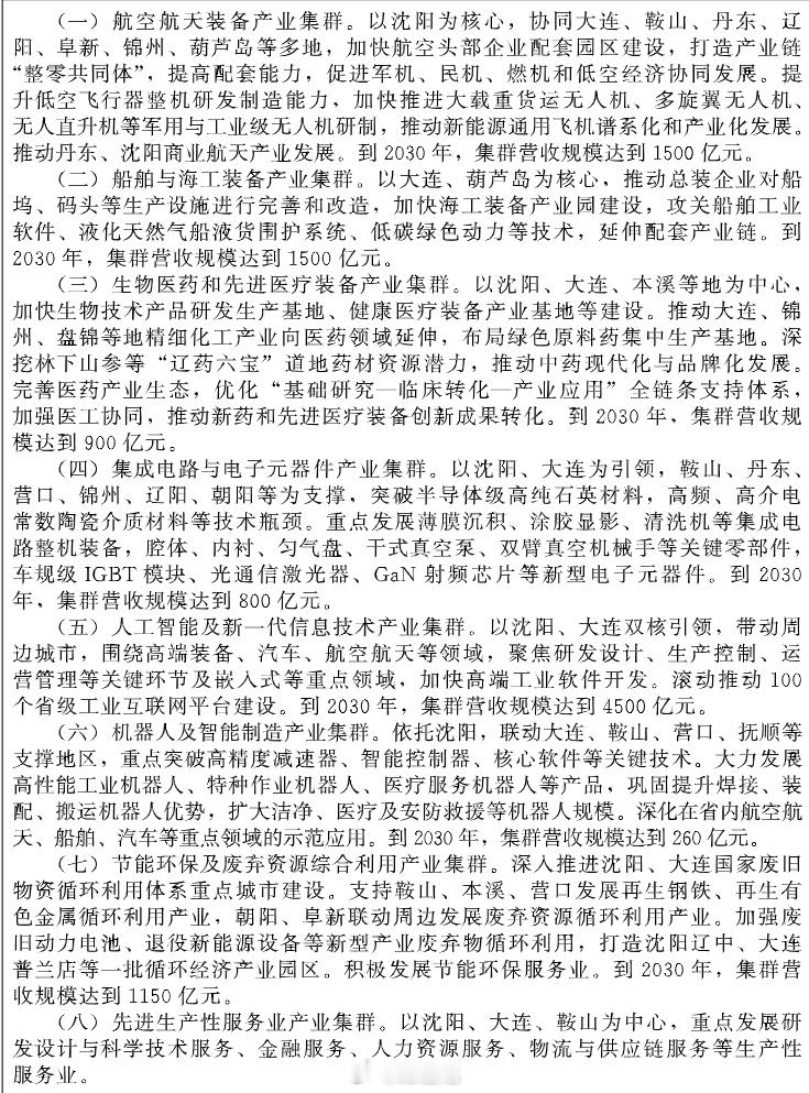 辽宁省十五五规划 新兴产业 