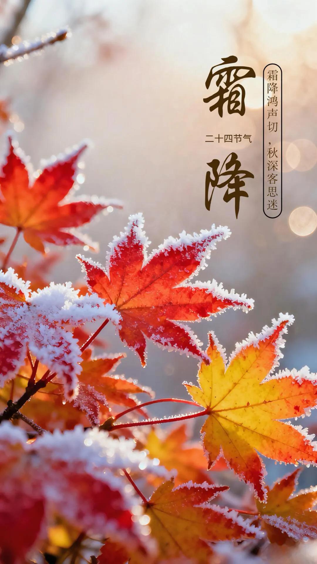 《二十四节气.霜降》

霜降——气肃而凝，露结为霜

《月令七十二候集解》云："