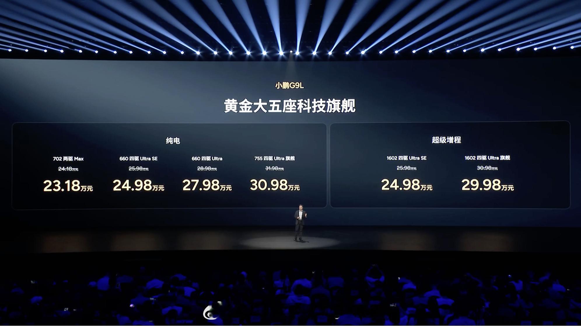 小鹏G9L上市23.18万元起，这个价格怎么样？🌟纯电702两驱Max版：  