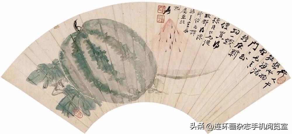 名家清雅国画西瓜图
