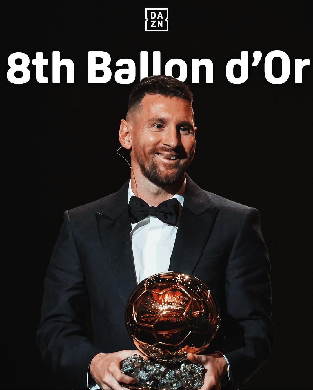 2023年的今天，梅西赢得第八座金球奖🏆✨梅西[超话] ​​​